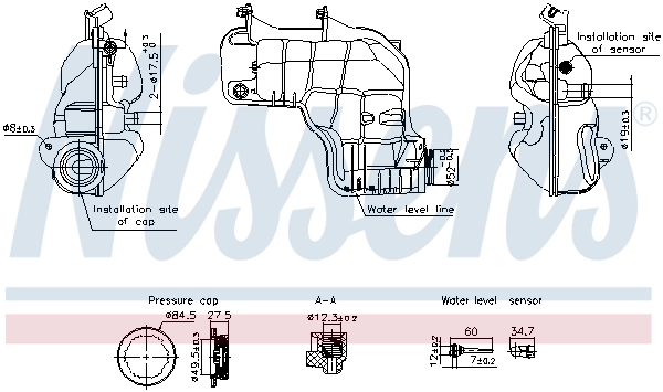 NISSENS 996221 Expansion Tank, coolant