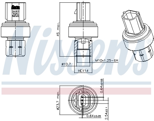 Pressure Switch, air conditioning ** FIRST FIT ** 301057