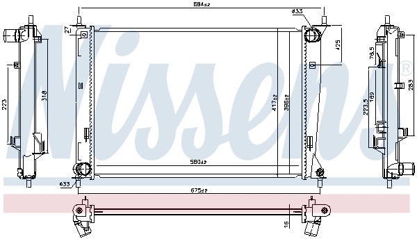 NISSENS 666203 Radiator, engine cooling