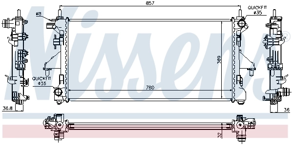 Radiator, engine cooling 63556