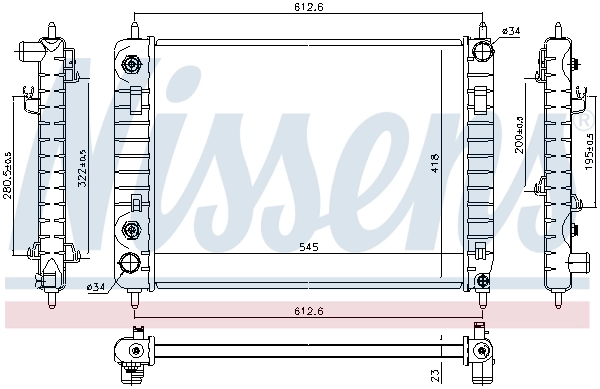 NISSENS 616907 Radiator, engine cooling