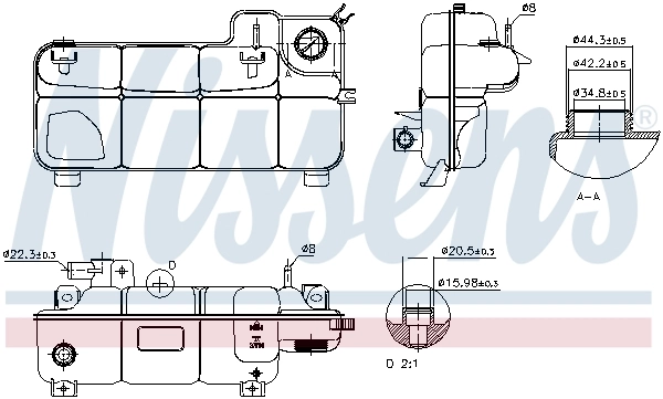 NISSENS 996077 Expansion Tank, coolant