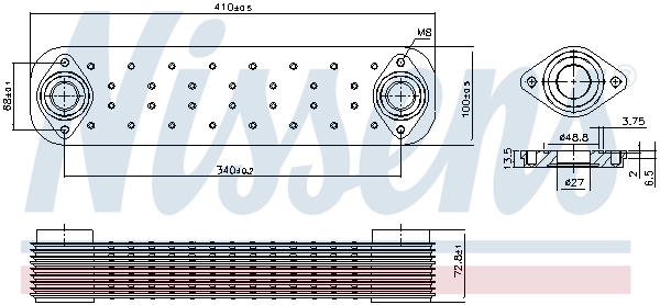 NISSENS 91133 Oil Cooler, engine oil