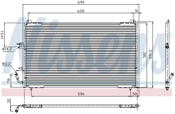 NISSENS 94625 Condenser, air conditioning