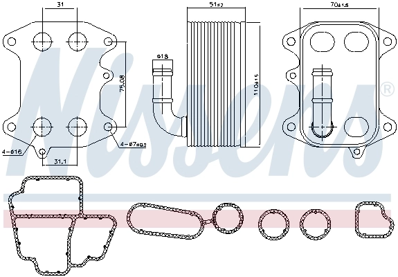 NISSENS 91272 Oil Cooler, engine oil