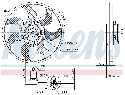 NISSENS 850070 Fan, engine cooling