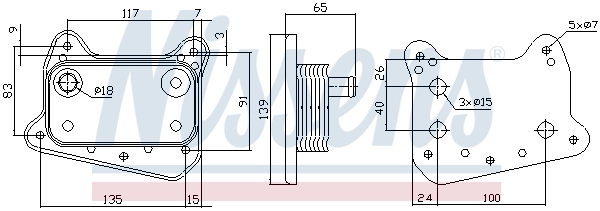 NISSENS 90581 Oil Cooler, engine oil
