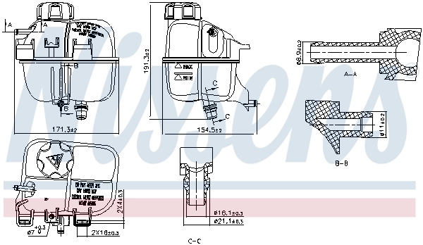 NISSENS 996266 Expansion Tank, coolant