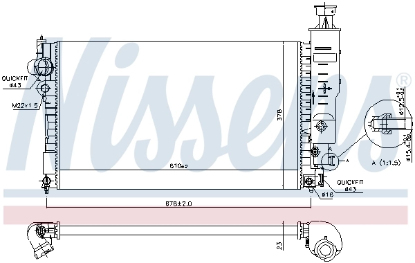 Radiator, engine cooling 63528