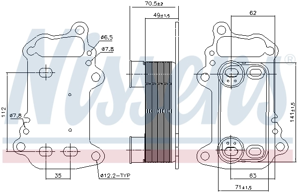 NISSENS 91151 Oil Cooler, engine oil