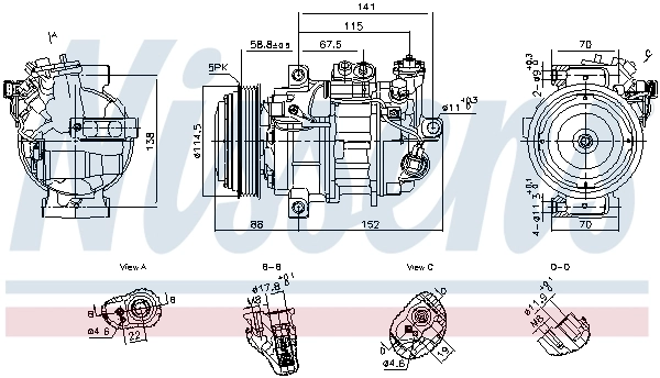 NISSENS 891101 Compressor, air conditioning