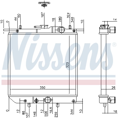 NISSENS 61748 Radiator, engine cooling