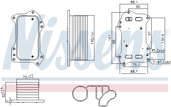 NISSENS 91446 Oil Cooler, engine oil