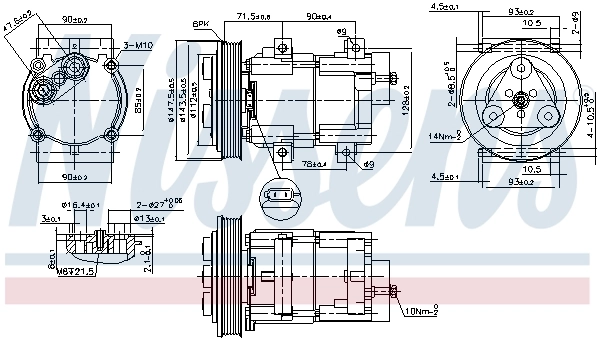 Compressor, air conditioning ** FIRST FIT ** 89190