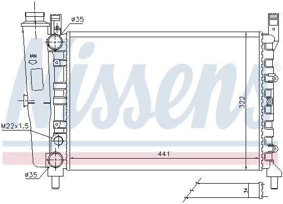 NISSENS 61950 Radiator, engine cooling