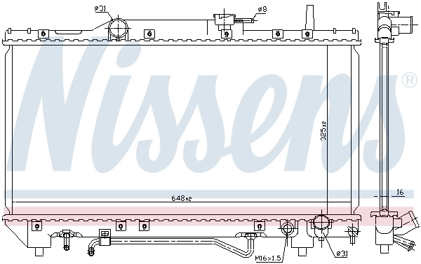 NISSENS 64802 Radiator, engine cooling