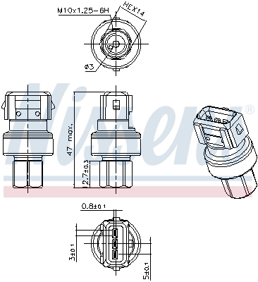 Pressure Switch, air conditioning ** FIRST FIT ** 301068