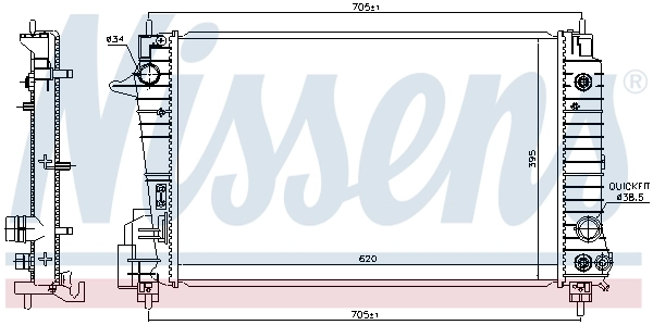 NISSENS 606427 Radiator, engine cooling