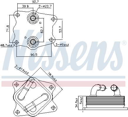 NISSENS 91442 Oil Cooler, engine oil