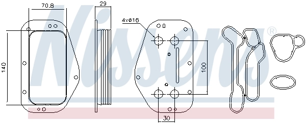 Oil Cooler, engine oil ** FIRST FIT ** 90741