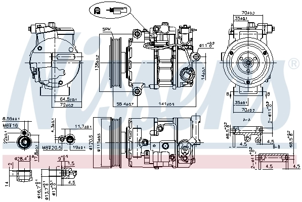 NISSENS 890764 Compressor, air conditioning