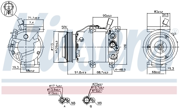 Compressor, air conditioning ** FIRST FIT ** 891184