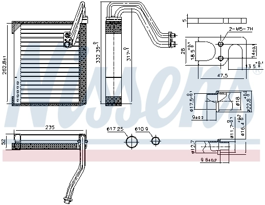 NISSENS 92352 Evaporator, air conditioning