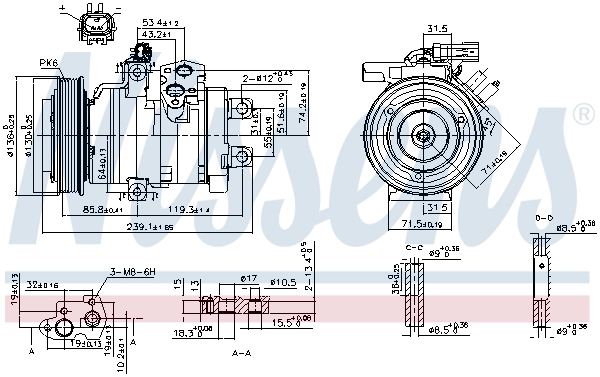 Compressor, air conditioning ** FIRST FIT ** 890162