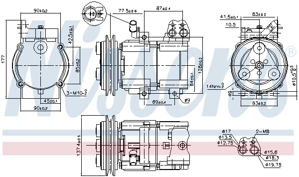 NISSENS 89283 Compressor, air conditioning