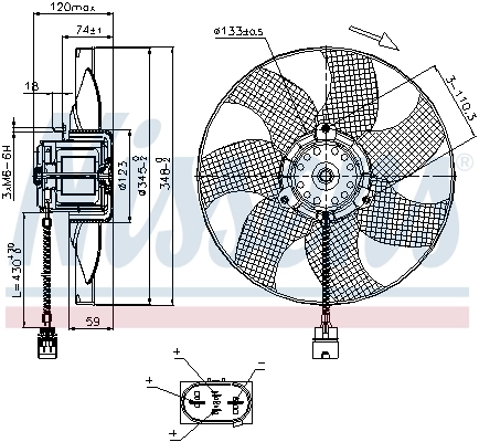 NISSENS 85726 Fan, engine cooling