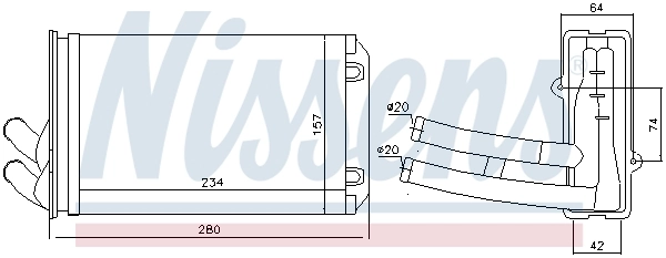 NISSENS 70222 Heat Exchanger, interior heating
