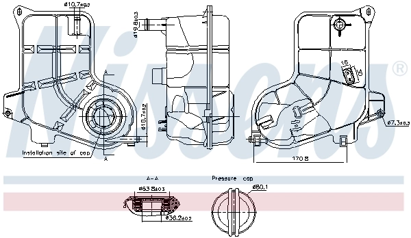 NISSENS 996311 Expansion Tank, coolant