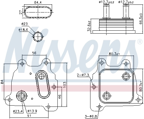NISSENS 91364 Oil Cooler, engine oil