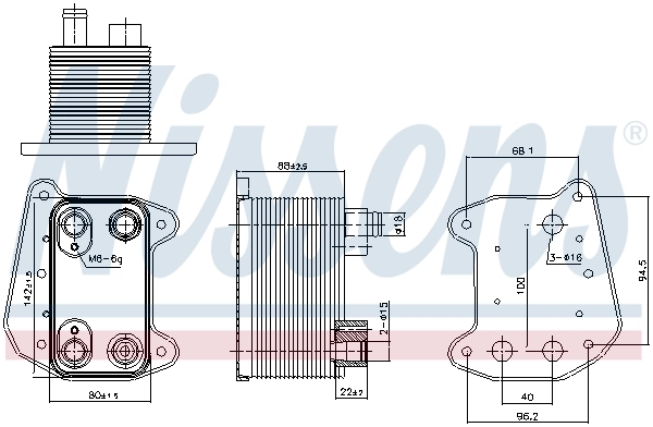 NISSENS 90832 Oil Cooler, engine oil