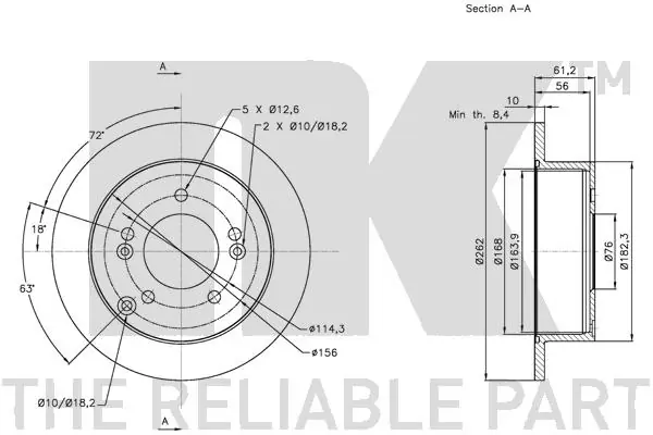 NK 313424 Brake Disc