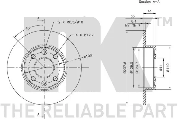 NK 313906 Brake Disc
