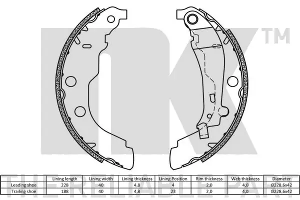 NK 2737582 Brake Shoe Set
