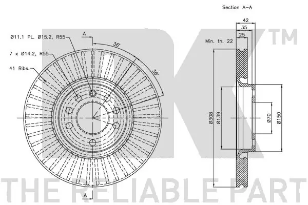 NK 203654 Brake Disc