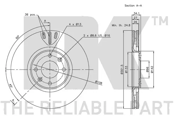 NK 201938 Brake Disc