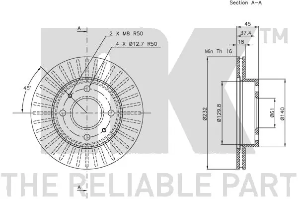 NK 312244 Brake Disc