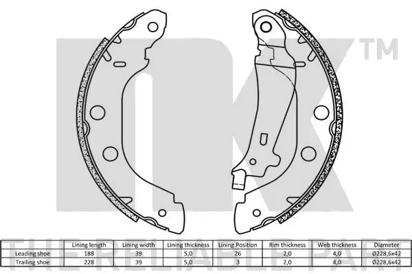NK 2722614 Brake Shoe Set