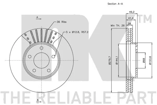 NK 312256 Brake Disc