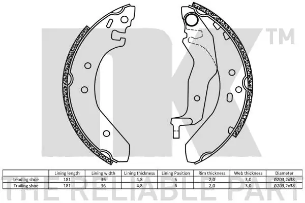 NK 2799527 Brake Shoe Set