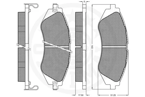 OPTIMAL 10195 Brake Pad Set, disc brake