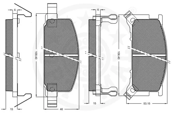 OPTIMAL 9393 Brake Pad Set, disc brake