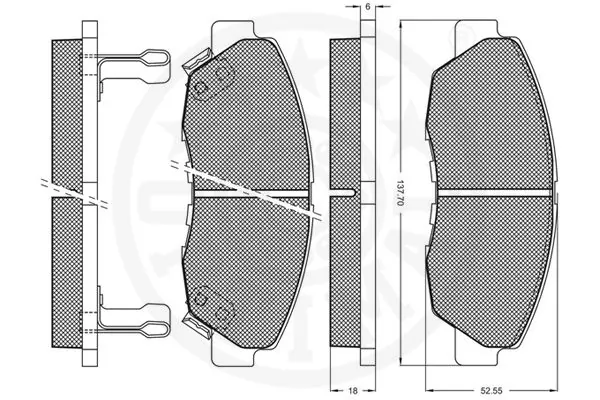 OPTIMAL 9653 Brake Pad Set, disc brake
