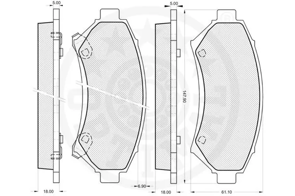 OPTIMAL 10190 Brake Pad Set, disc brake
