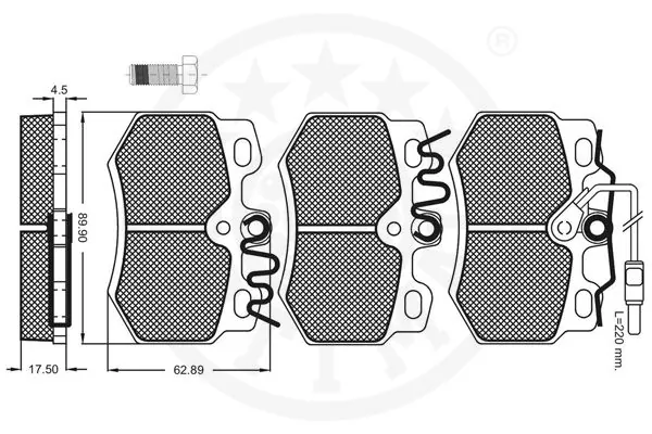 OPTIMAL 9514 Brake Pad Set, disc brake