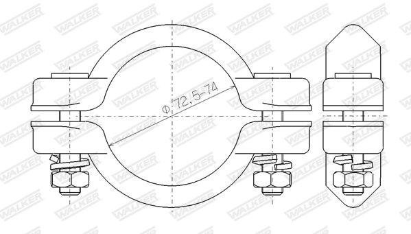 WALKER 86170 Clamping Piece, exhaust system