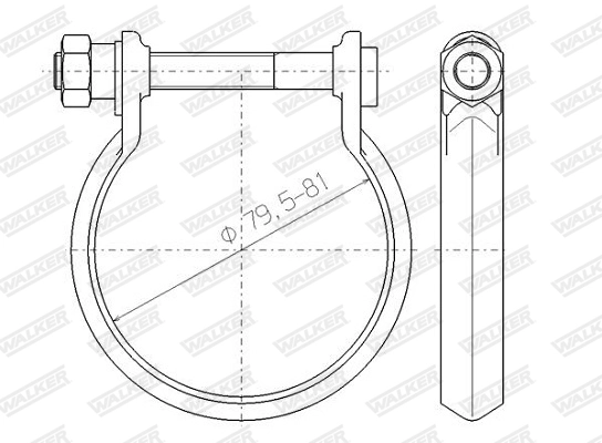 Clamping Piece, exhaust system 80464